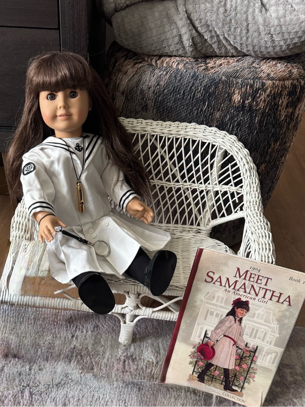 American Girl Doll Samantha Parkington with Retired Sailor Outfit and Book